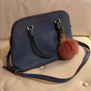 Michael Kors Leather Powder Blue Purse w/ Keychain